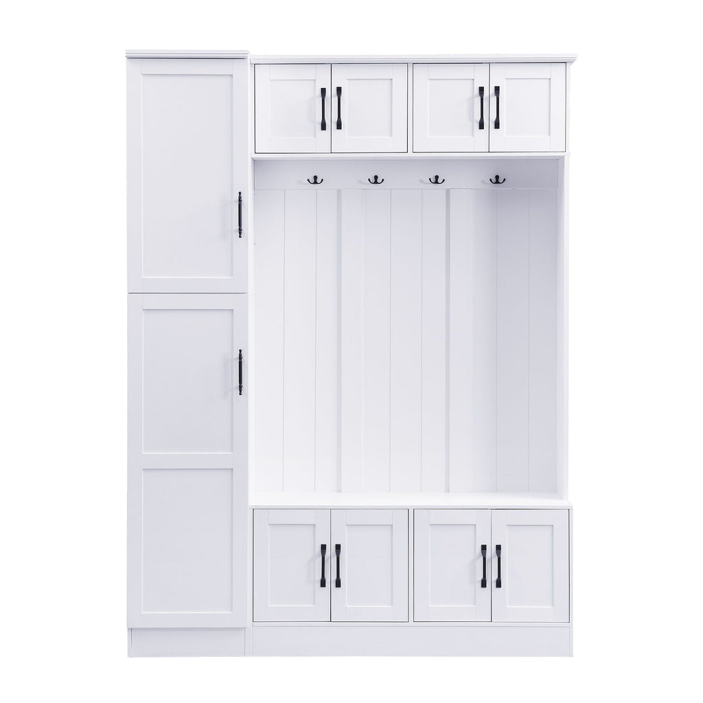Tall Hall Tree With Shoe Storage, 4 In 1 Entryway Bench