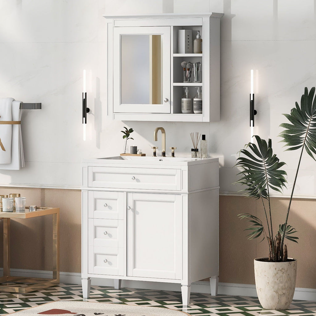 Bathroom Vanity With Medicine Cabinet and Storage