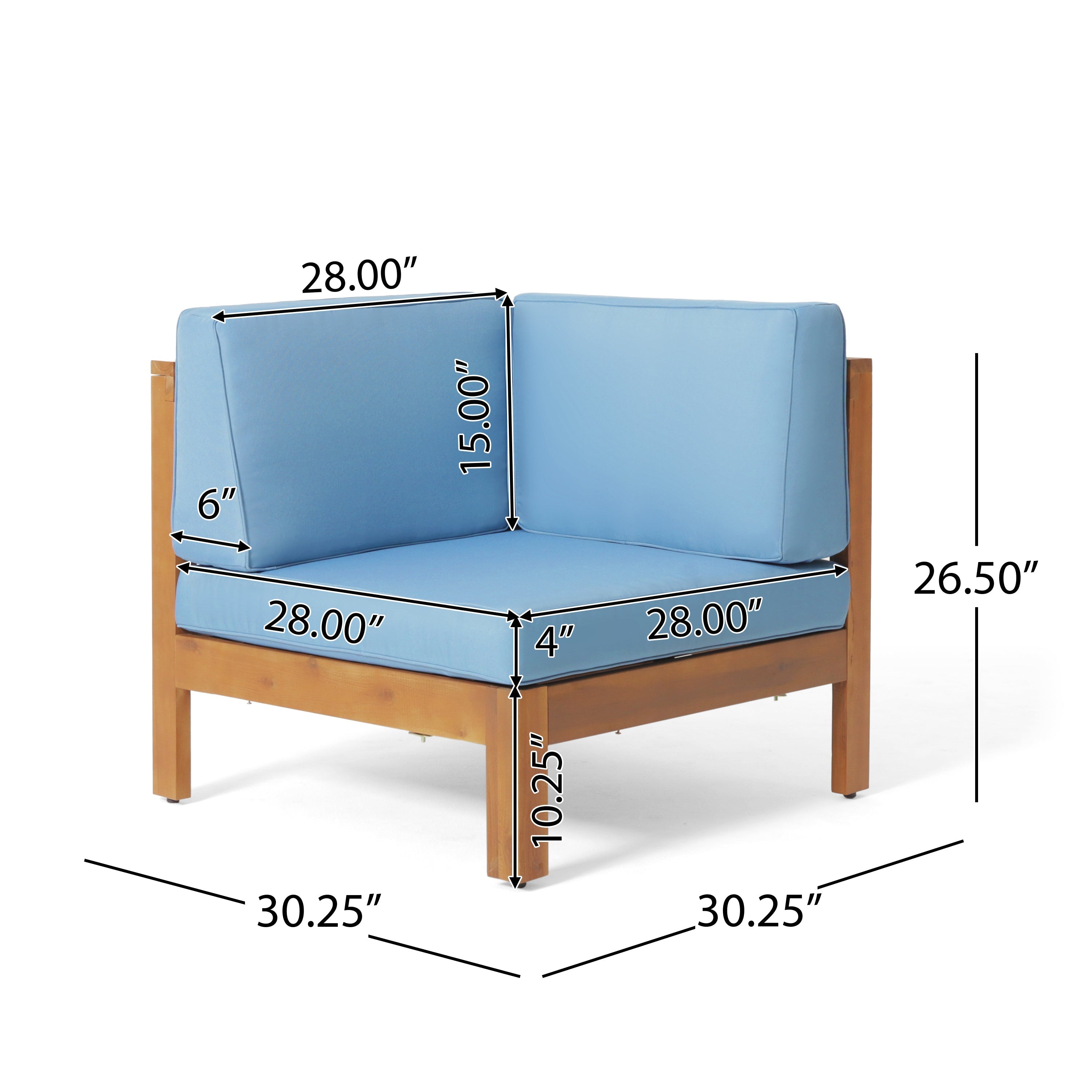 Brava X-Back 4-Piece Sofa Set, Blue