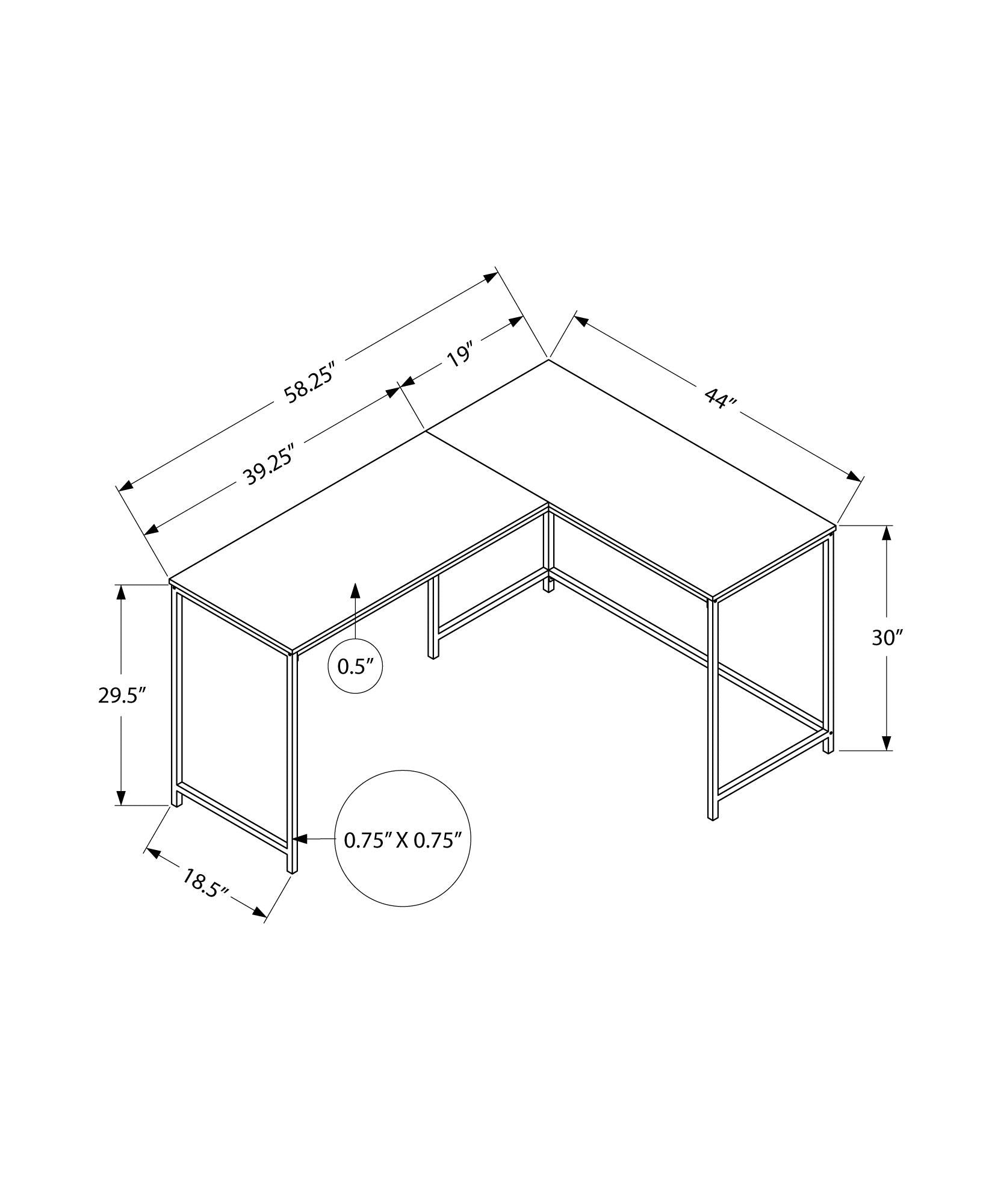 L-Shaped Corner Computer Desk with Contemporary Marble Look