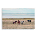 Horse Framed Wall Art Decor for Living Room - Denim Brown