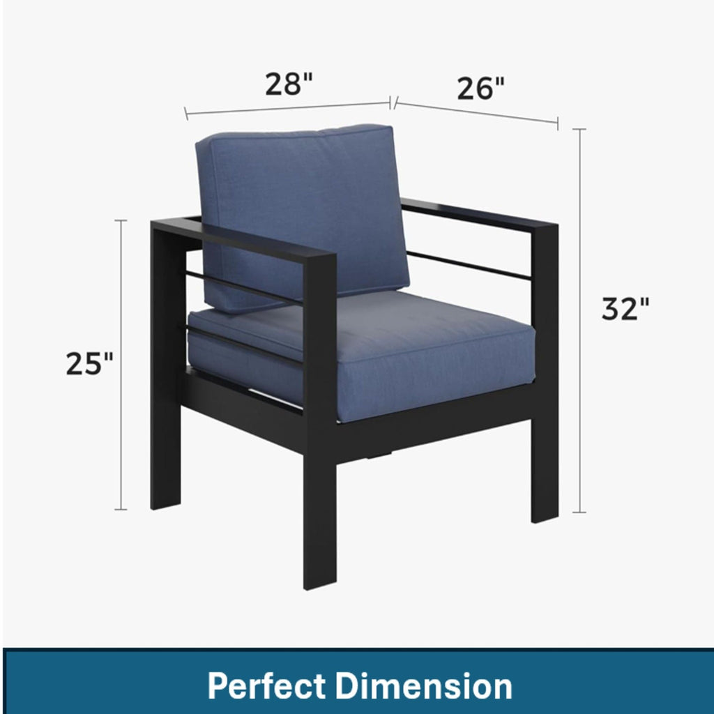 Outdoor Patio Set, All-Weather With Thick Cushions