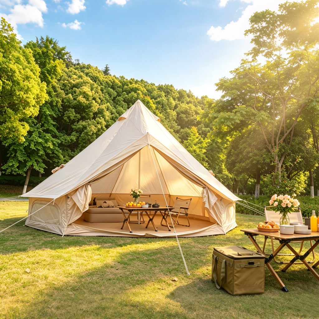 Oxford Bell Tent for Family Camping - Spacious 13.1ft Yurt with Stove Jack