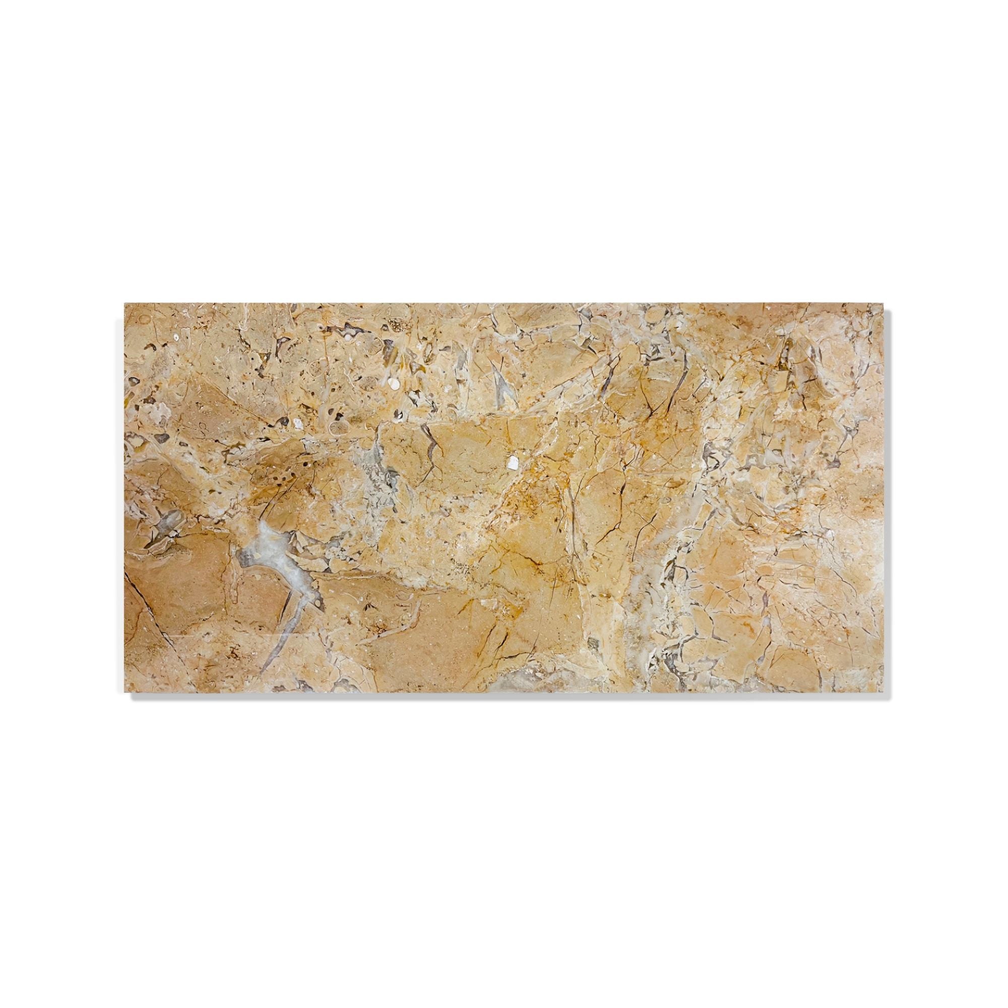 Marble For Floor And Wall Polished Marble Tile Stone (Set of 4) - Beige / Gold