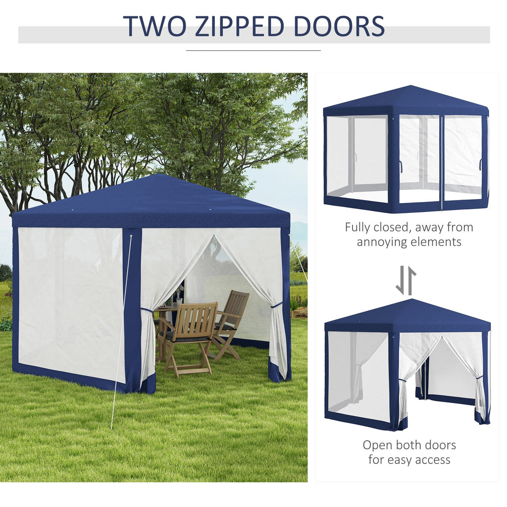 Outsunny 13' x 11' Outdoor Party Tent with Protective Mesh Sidewalls