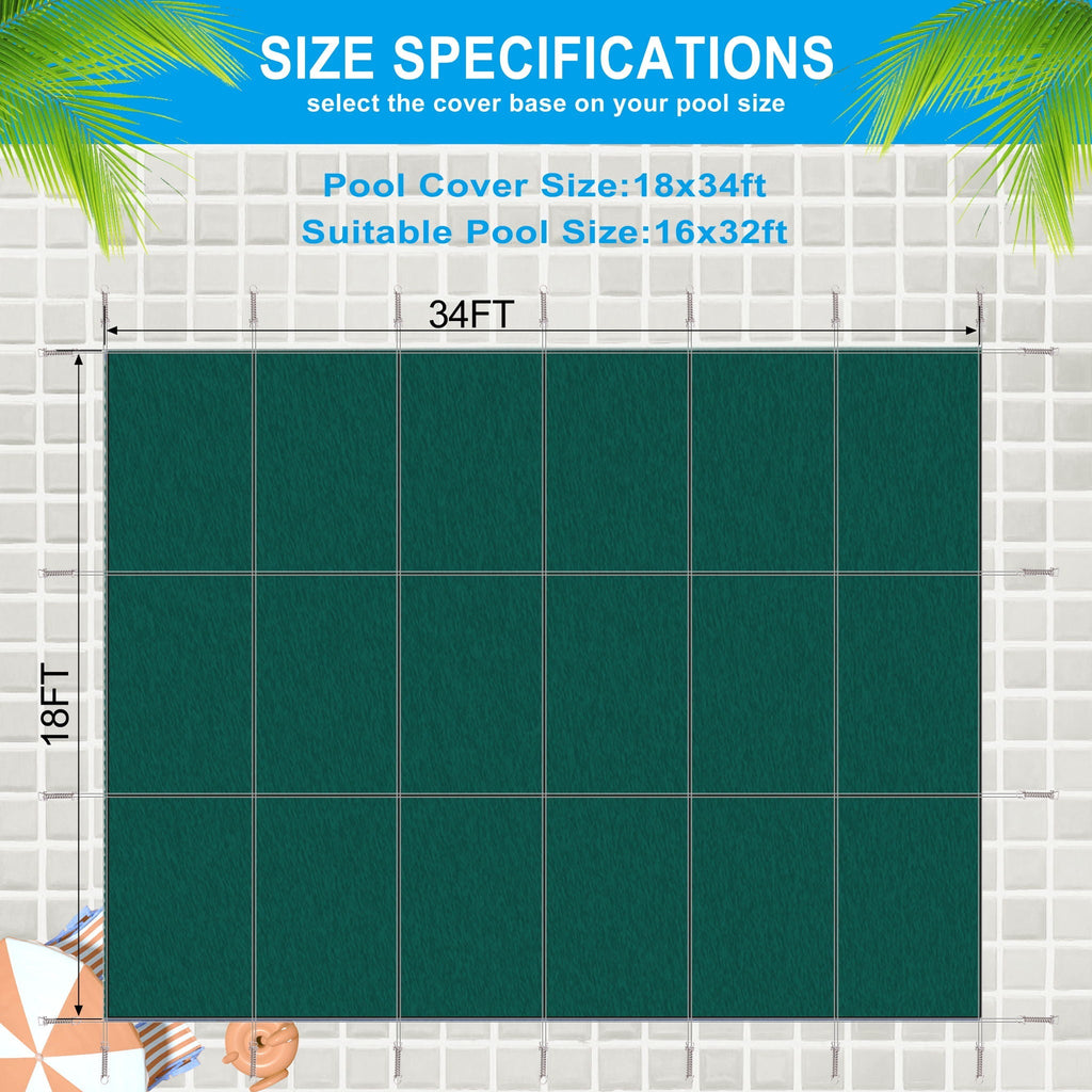 16 x 32 Ft Rectangle Inground Pool Safety Cover