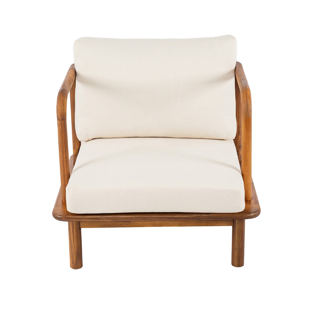 Canape Acacia Club Chair with Cream Cushion Set of 2