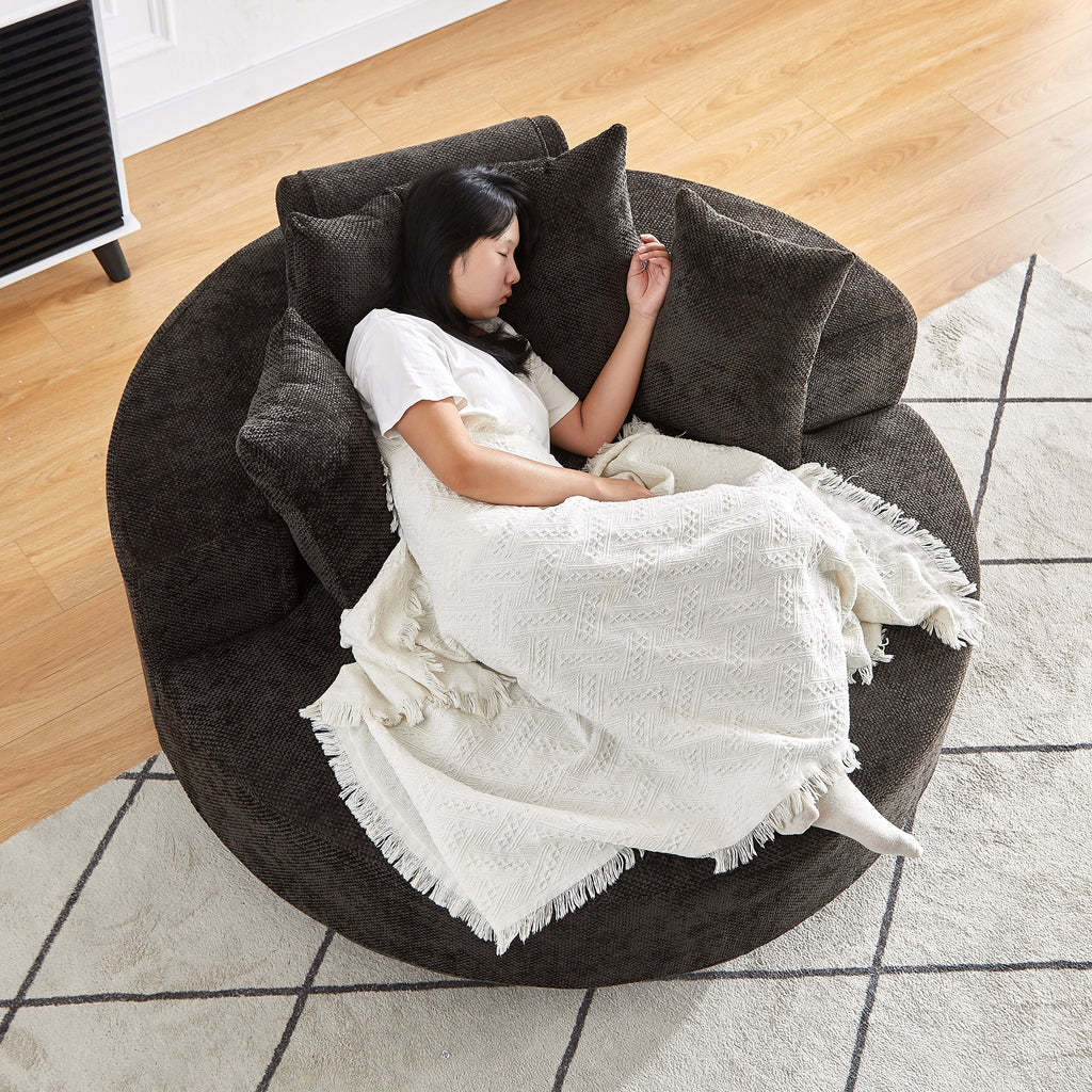 55'' Chenille Foam Single Swivel Chair