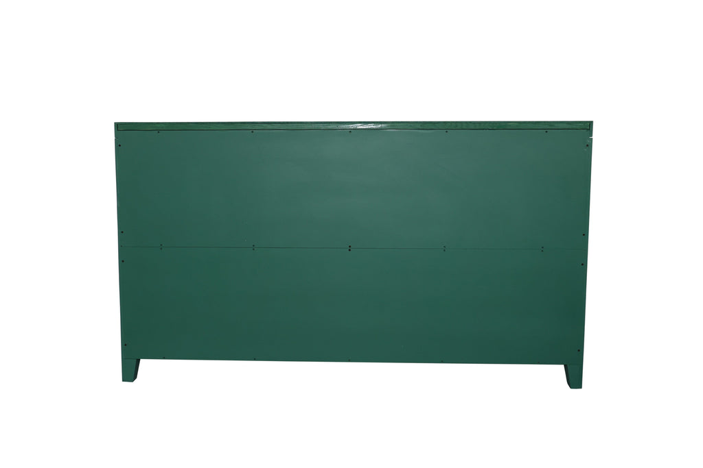59in Green Accent Cabinet with 4 Doors Mid Century Modern Buffet