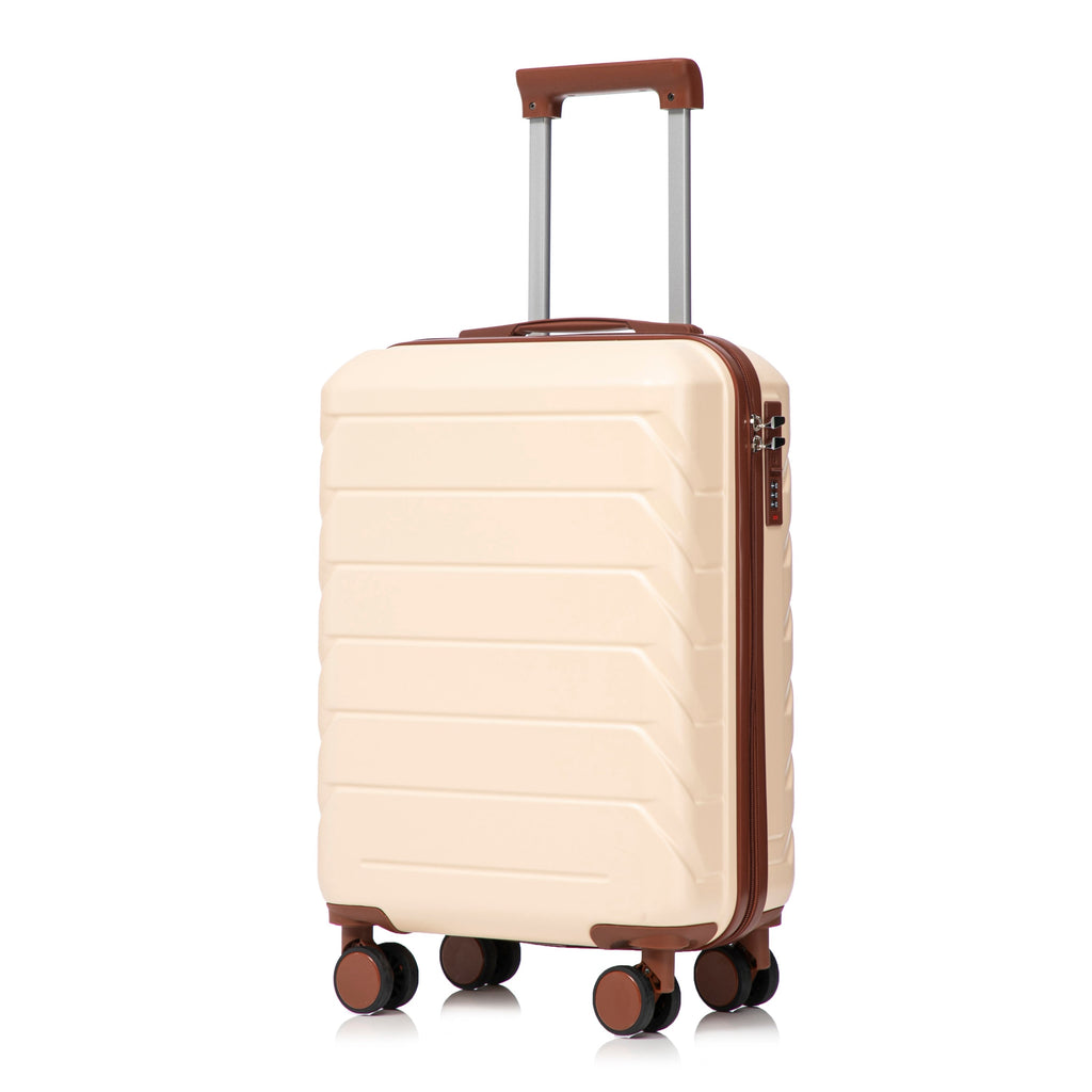 14'/20' 2-Piece Beige ABS Spinner Wheel Luggage Set