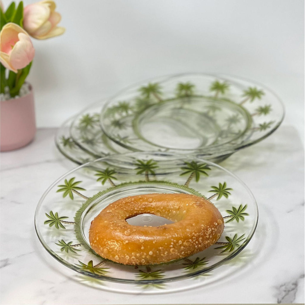 Palm Tree Design 9" Acrylic Dinner Plates (Set of 4)