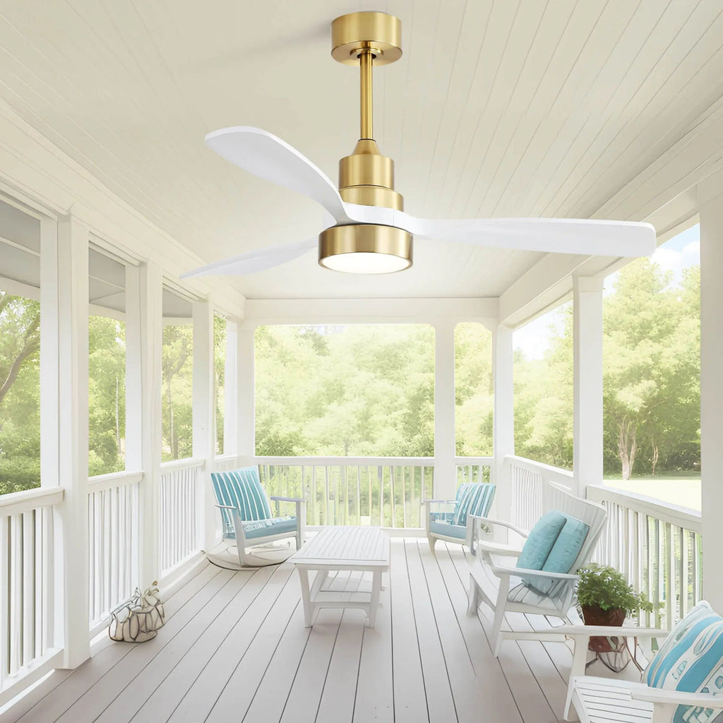 Indoor Ceiling Fan with Dimmable LED Light, 6-Speed Remote, Reversible Blades