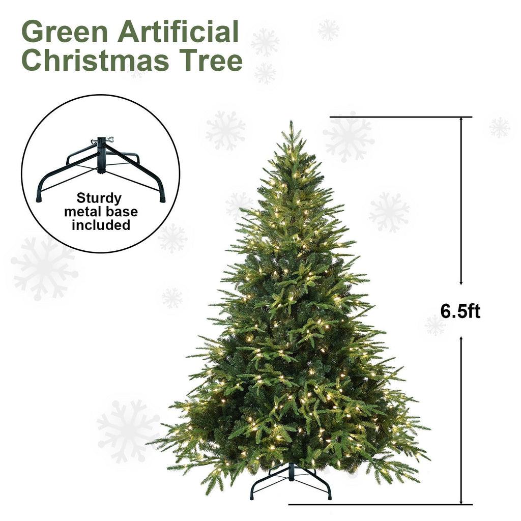 6.5ft Pre-Lit Artificial Christmas Tree with 450 Warm White Lights