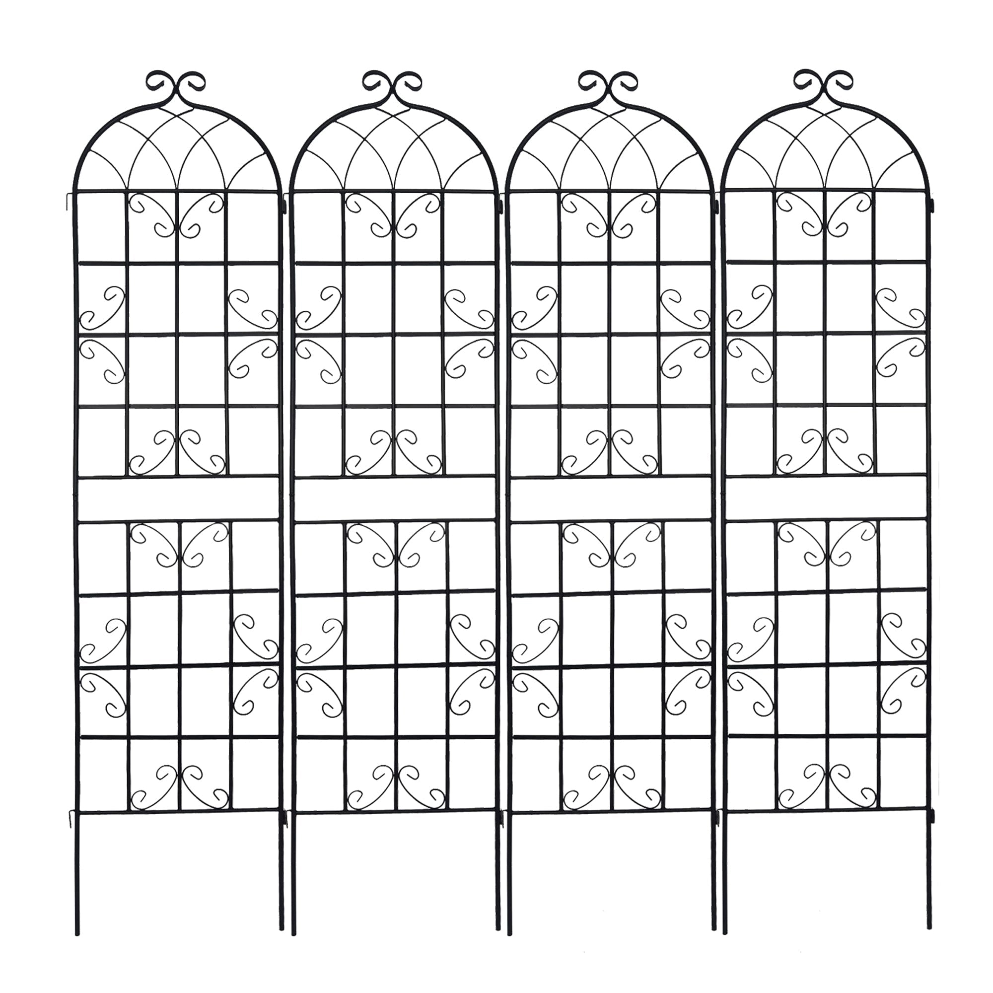 Metal Garden Trellis 4 Pack Rustproof Climbing Plant Supports