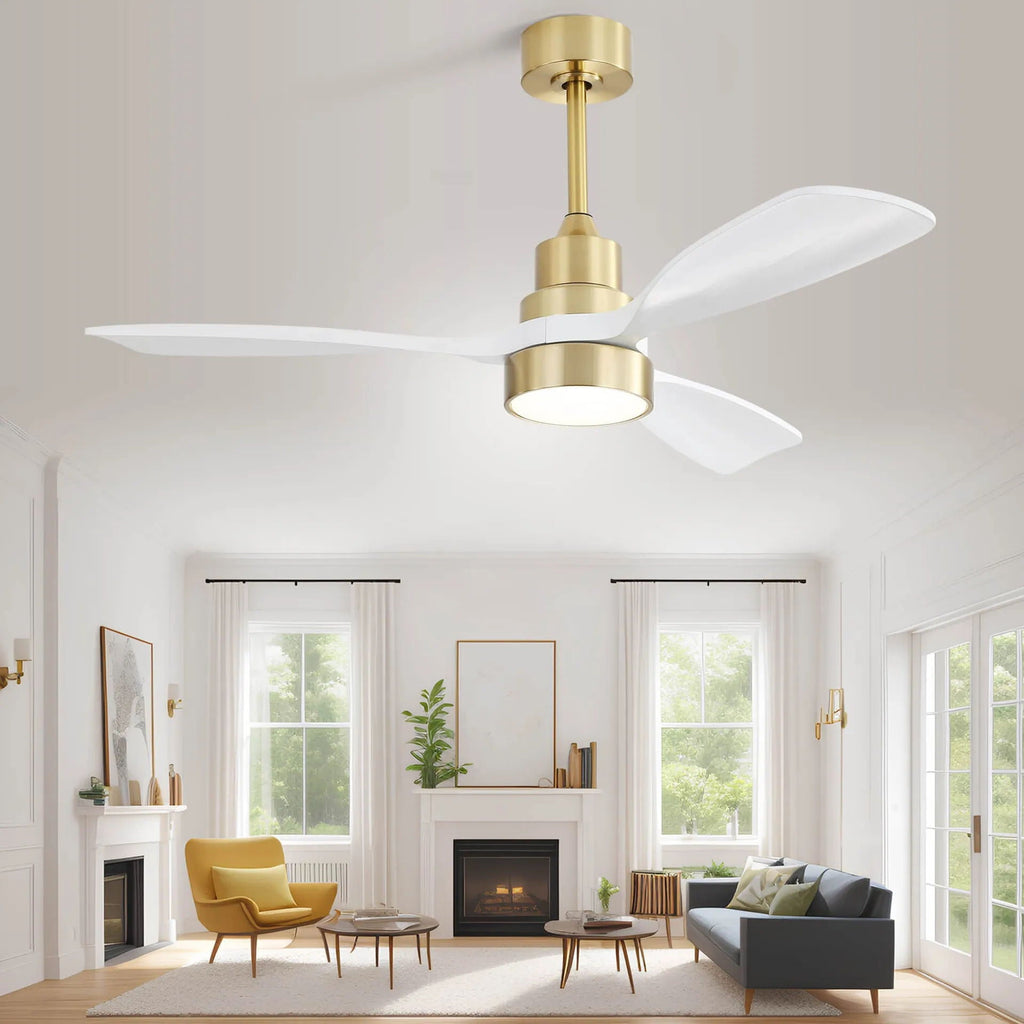 Indoor Ceiling Fan with Dimmable LED Light, 6-Speed Remote, Reversible Blades