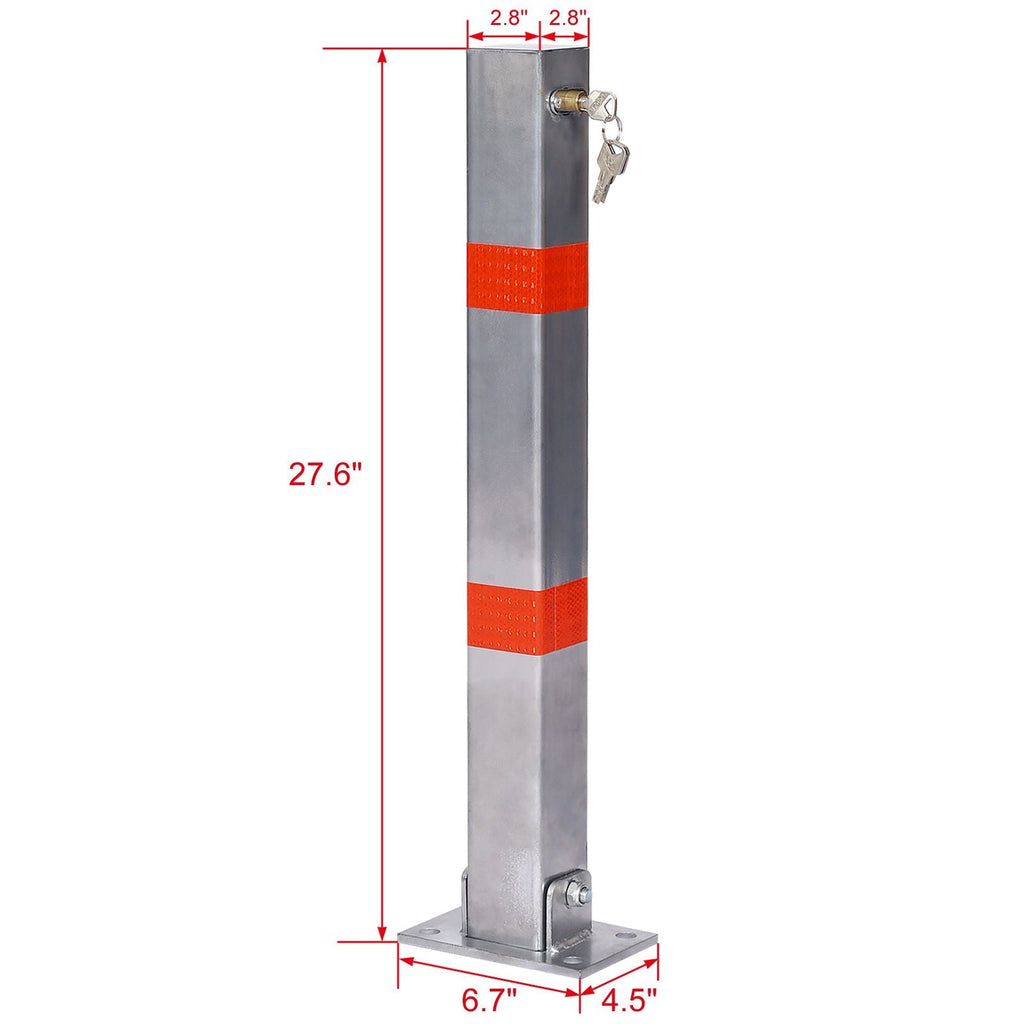 Square Parking Bollard Pole Barrier With Lock for Car Parking Protection and Home Garage