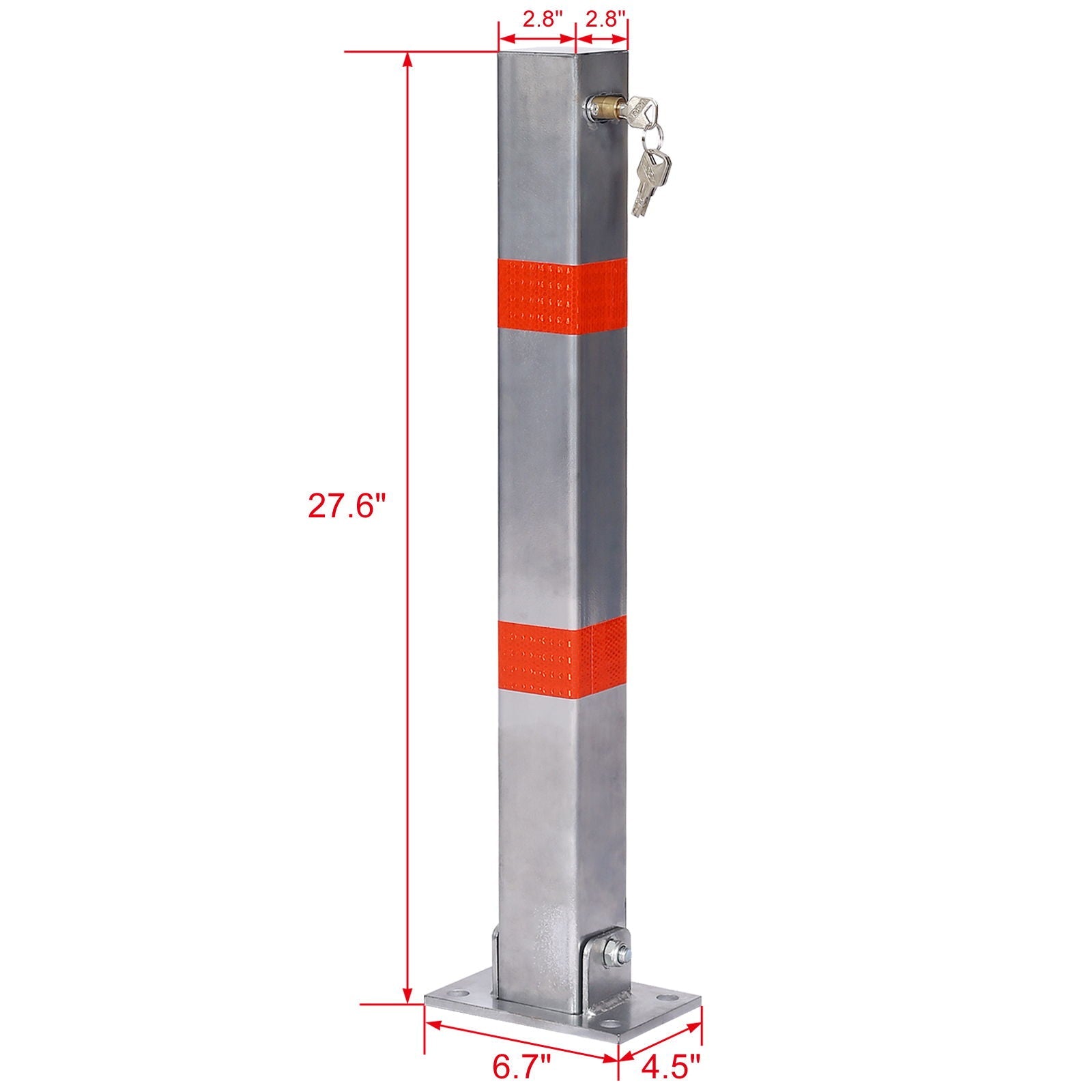 Square Parking Bollard Pole Barrier With Lock for Car Parking Protection and Home Garage