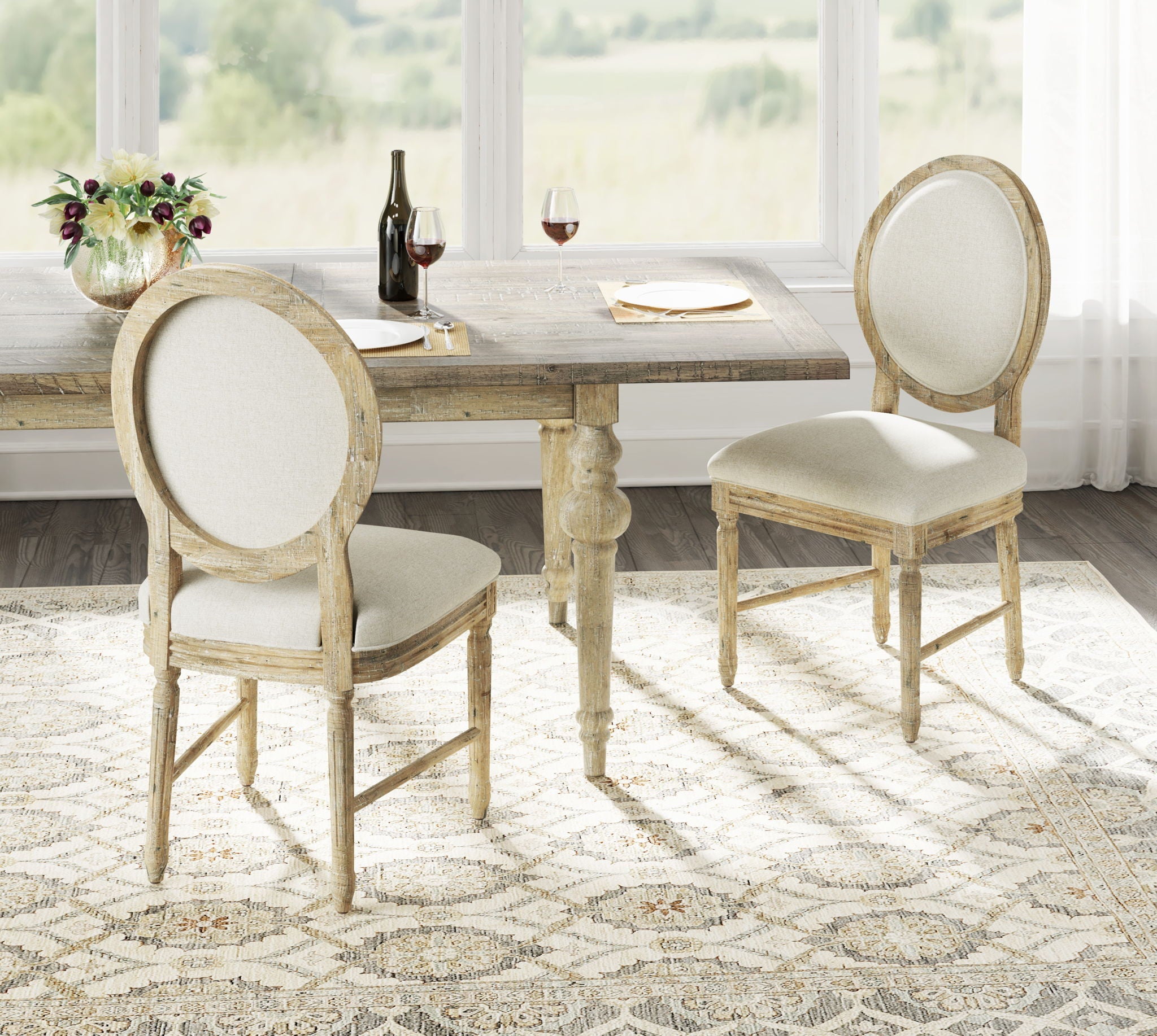 Upholstered Dining Chairs (Set of 2) - Brown