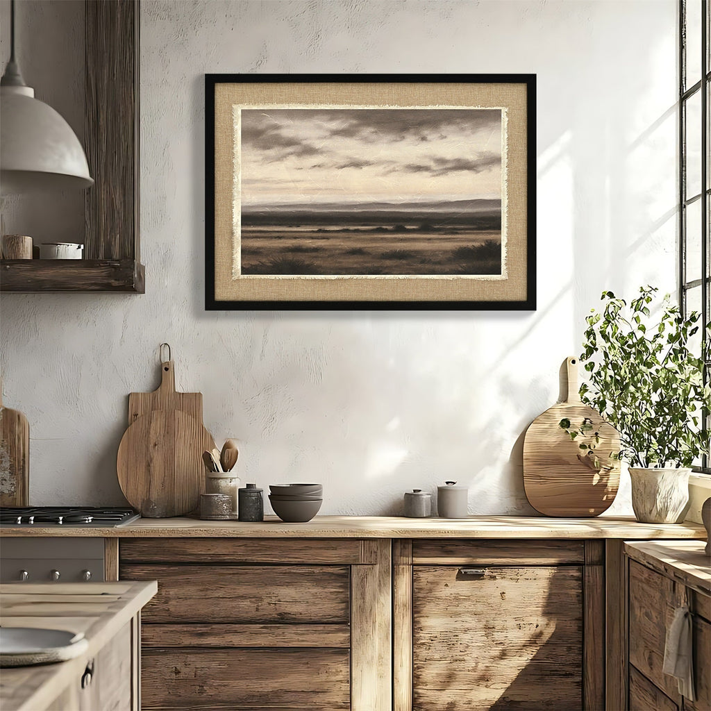 Vintage Landscape Large Framed Wall Art, 20x28 Inch Canvas Print