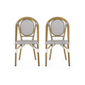 Outdoor Rattan and Aluminum French Bistro Chair Set