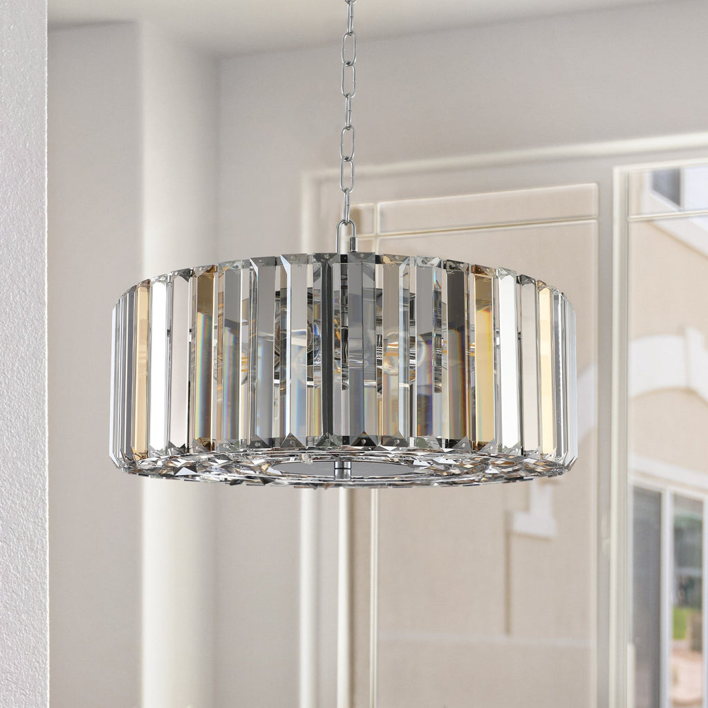17' Chrome Crystal Pendant Chandelier