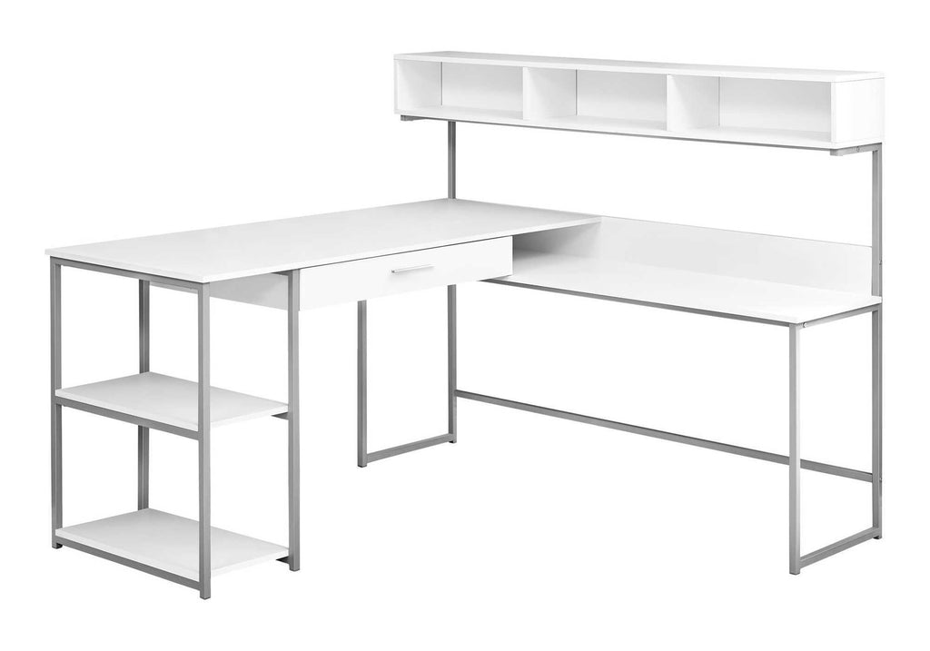 L-Shaped Corner Computer Desk with Storage Drawers