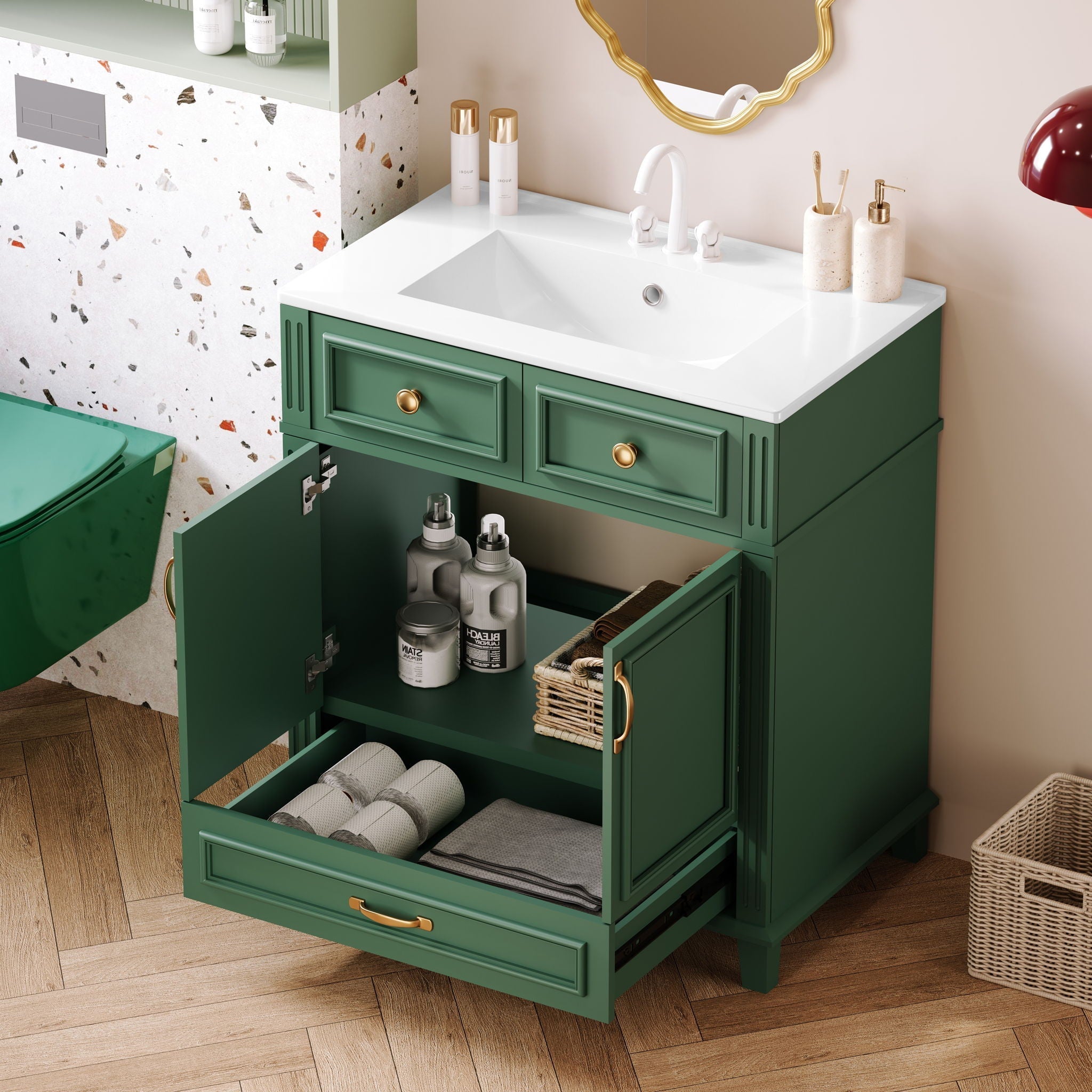 Bathroom Vanity With Sink And Storage Cabinet