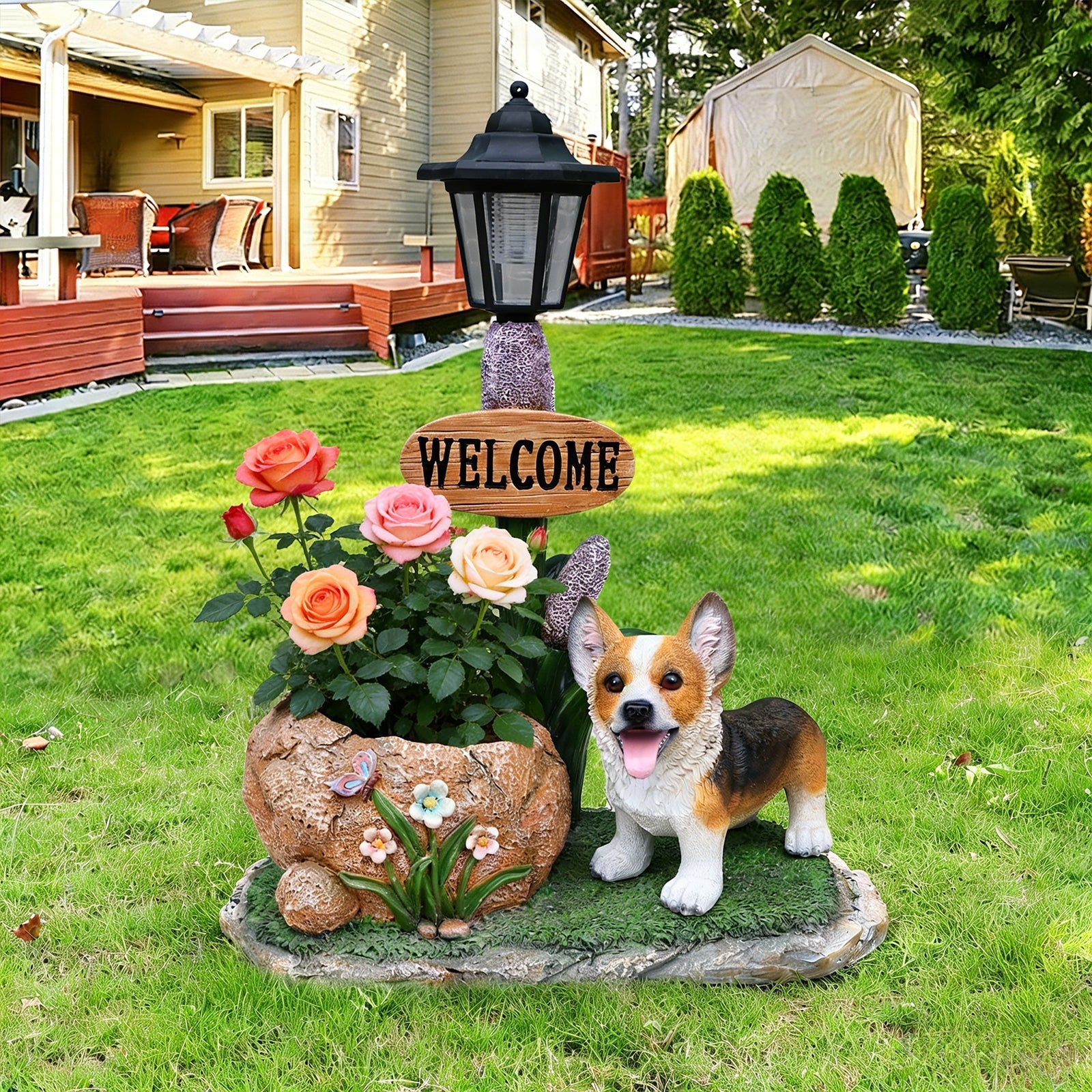 Corgi Dog Planter Garden Decor