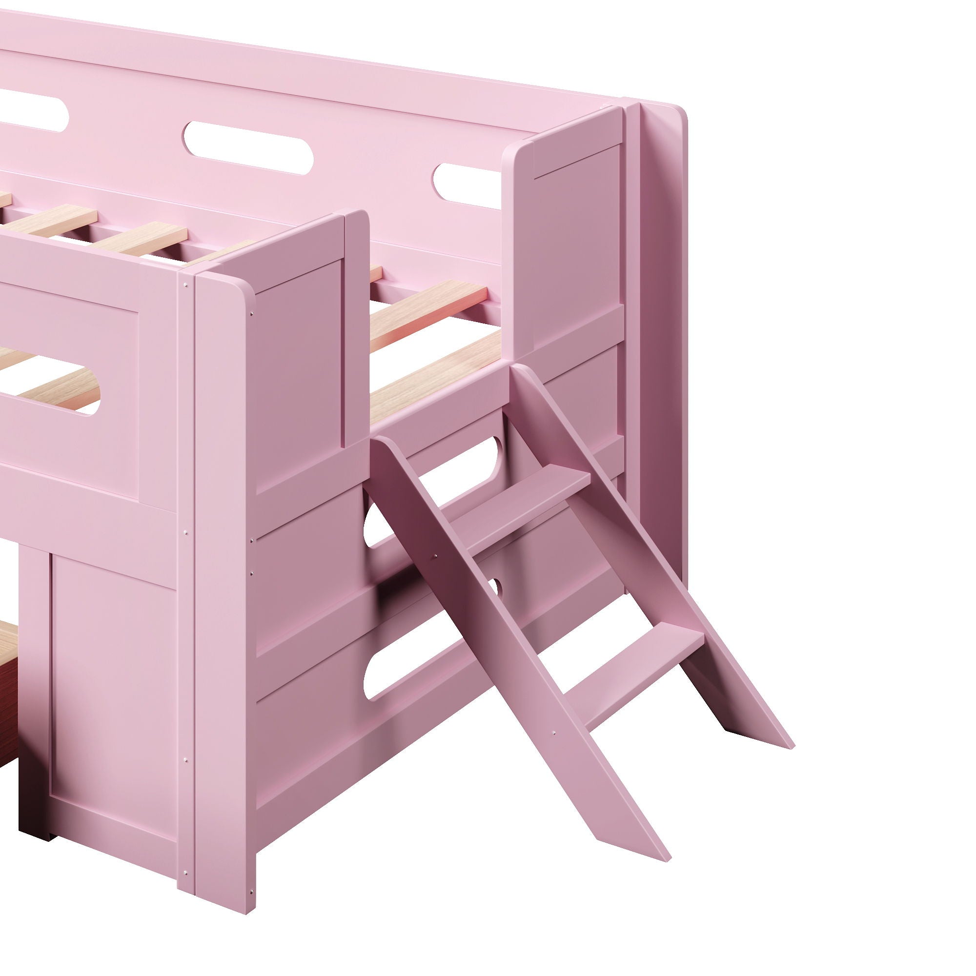 Platform Bed With Guardrail And Drawer