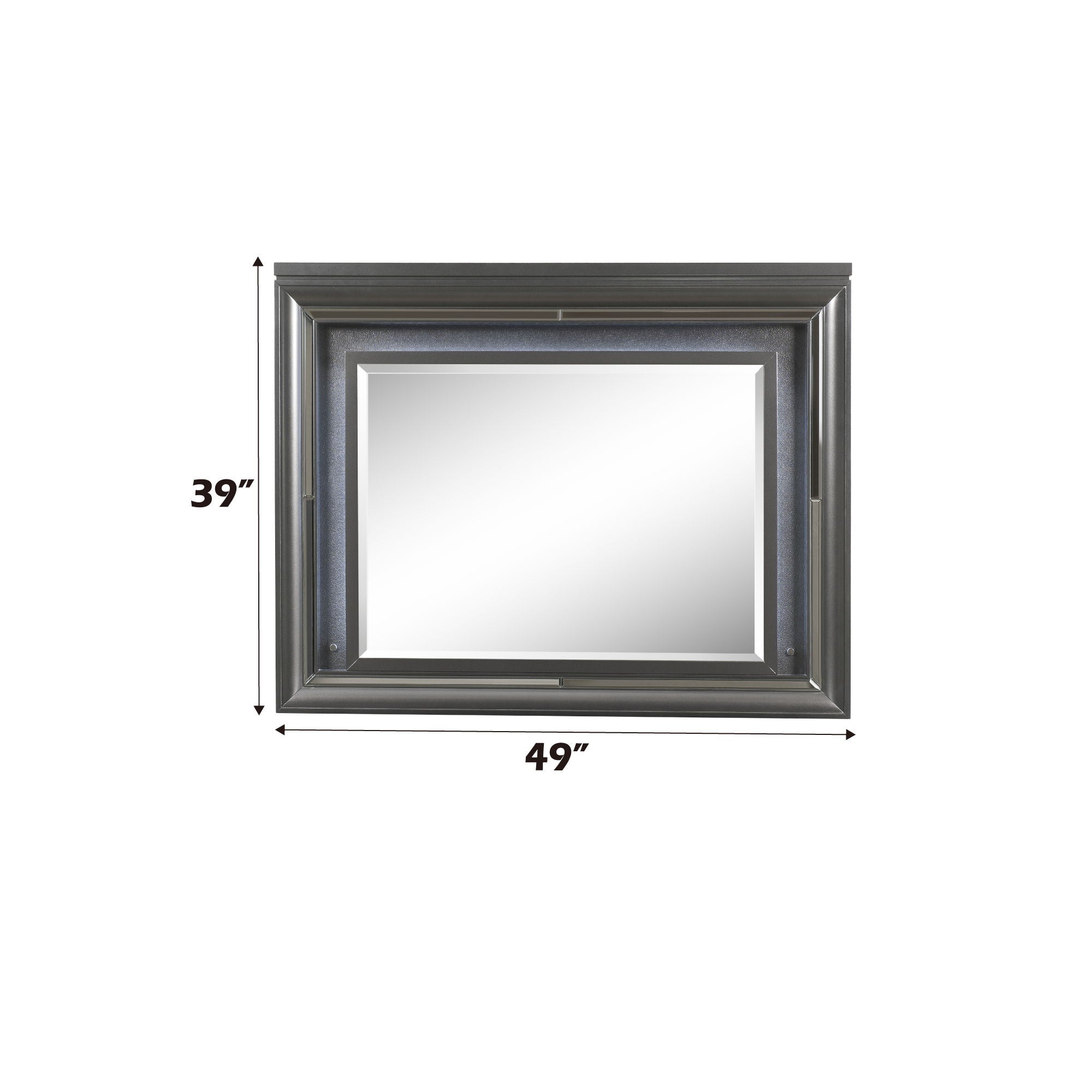 Sawyer Metallic Mirror With LED - Gray