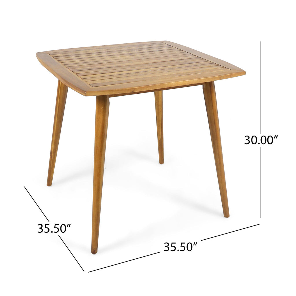 Modern Indoor Square Acacia Wood Dining Table with Toothpick Leg Design
