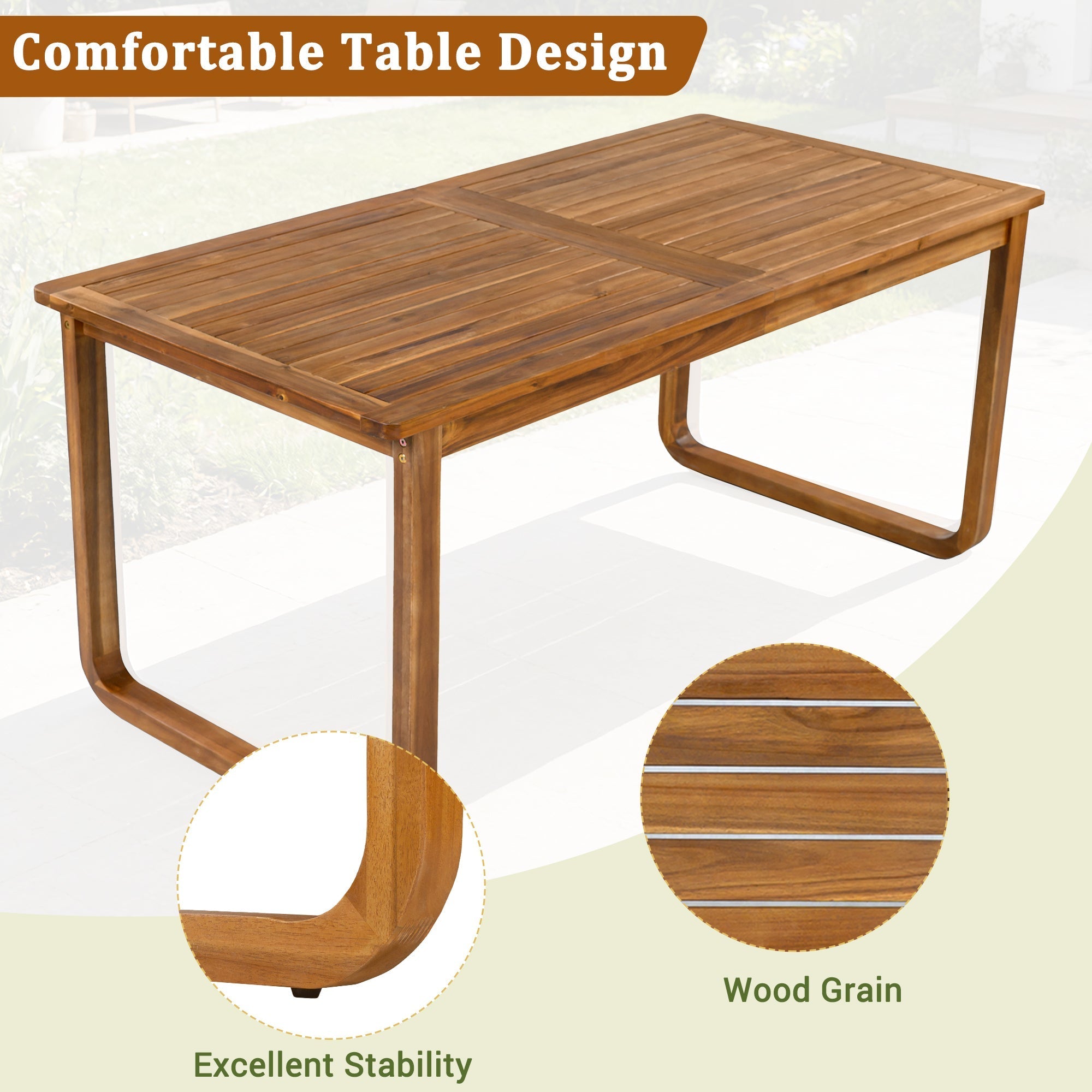 7 Pieces Patio Dining Set Outdoor Dining Table and Chairs