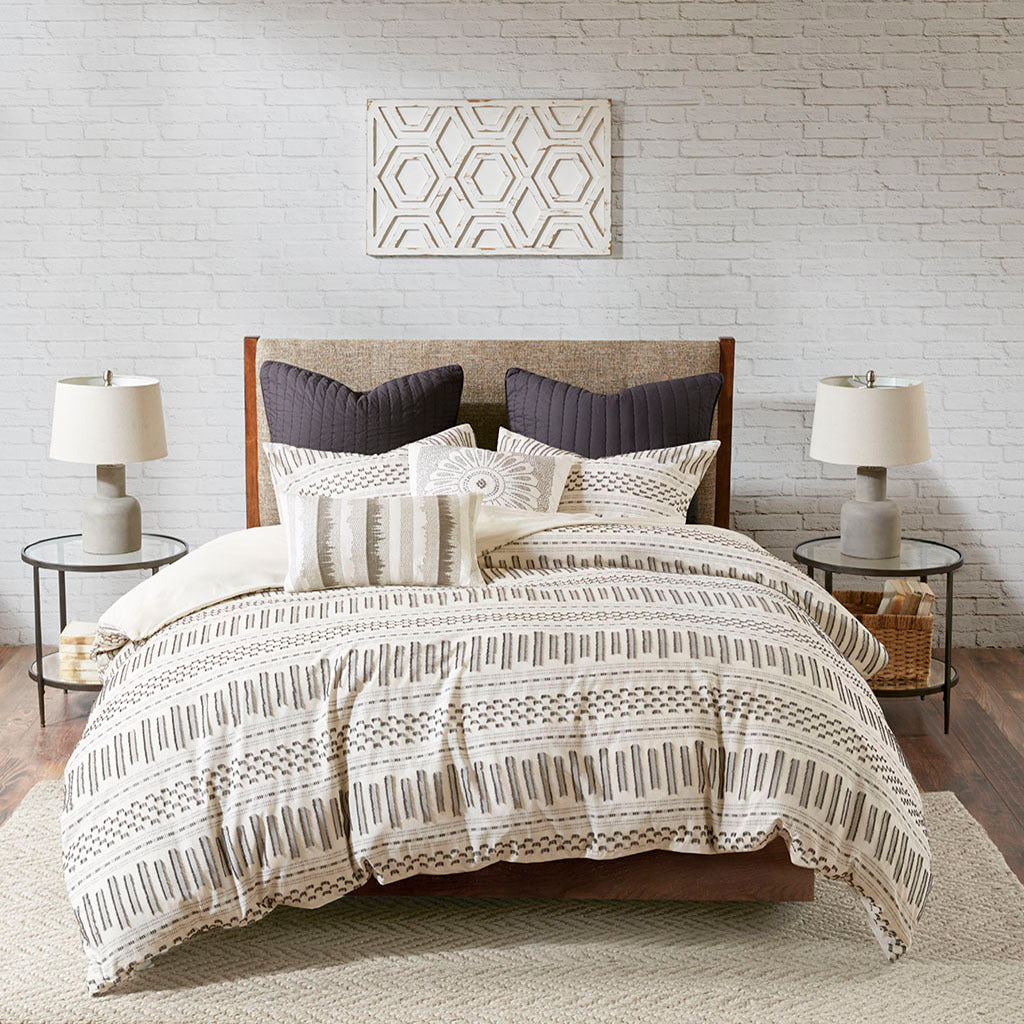 Full/Queen Cotton Jacquard Duvet Cover Mini Set