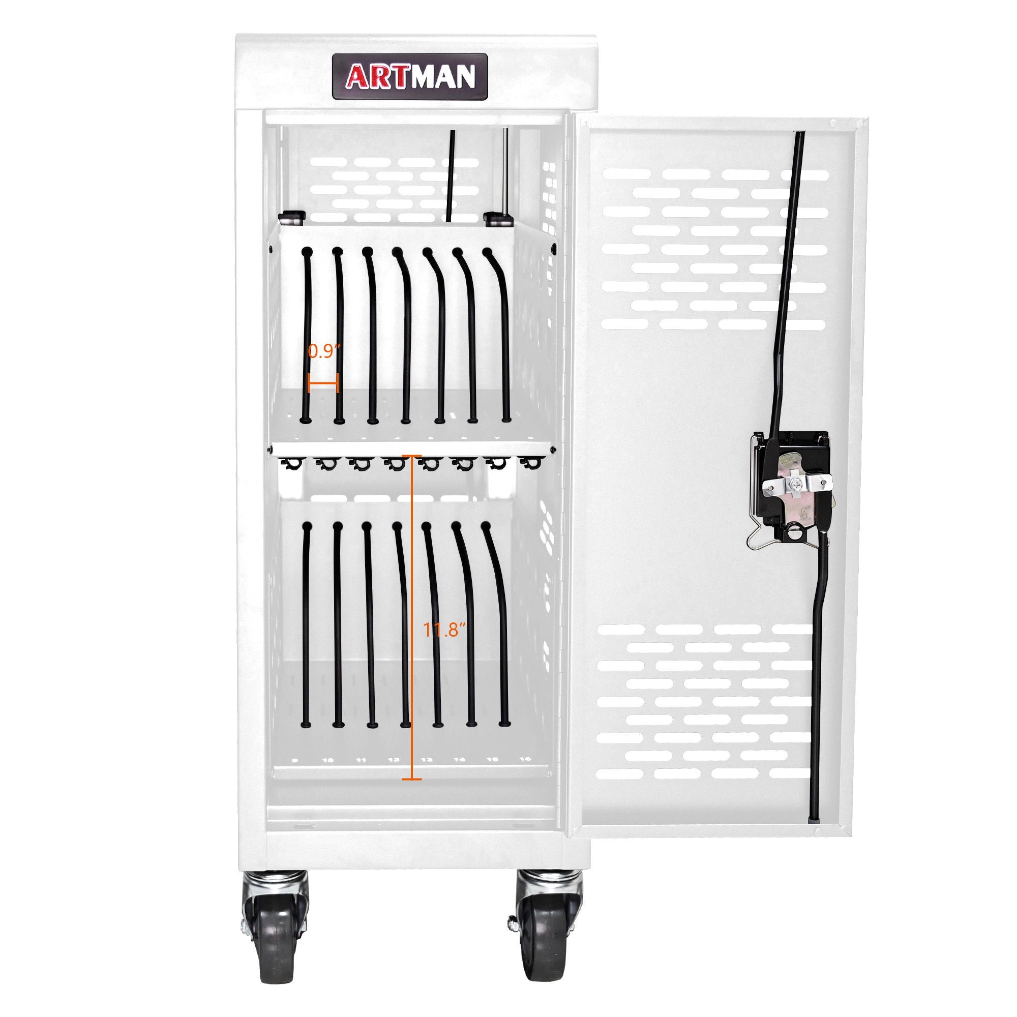 16 Bay Mobile School Charging Cart Station for Chromebook, Tablet and Laptop