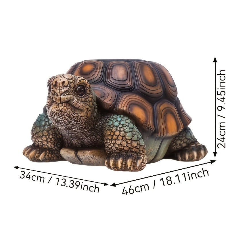 18" Garden Turtle Statue Stool - Multi-Purpose Decorative Resin Sculpture
