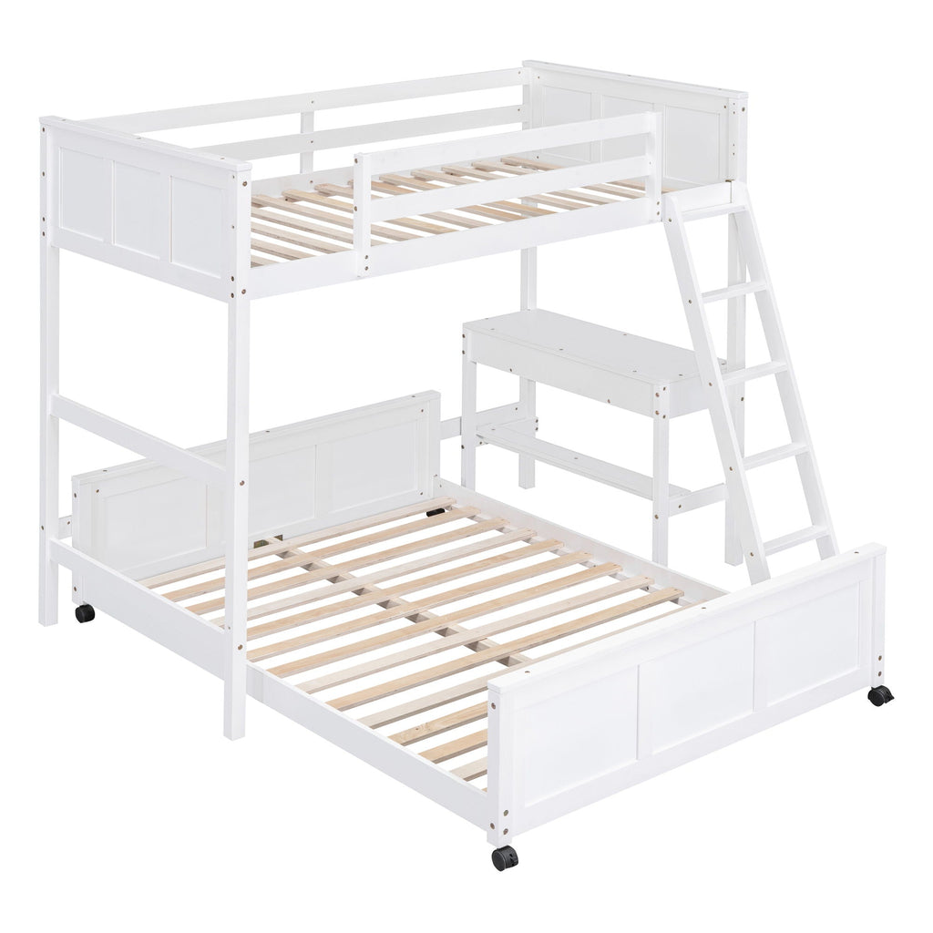 Full Over Full Bunk Bed With Desk