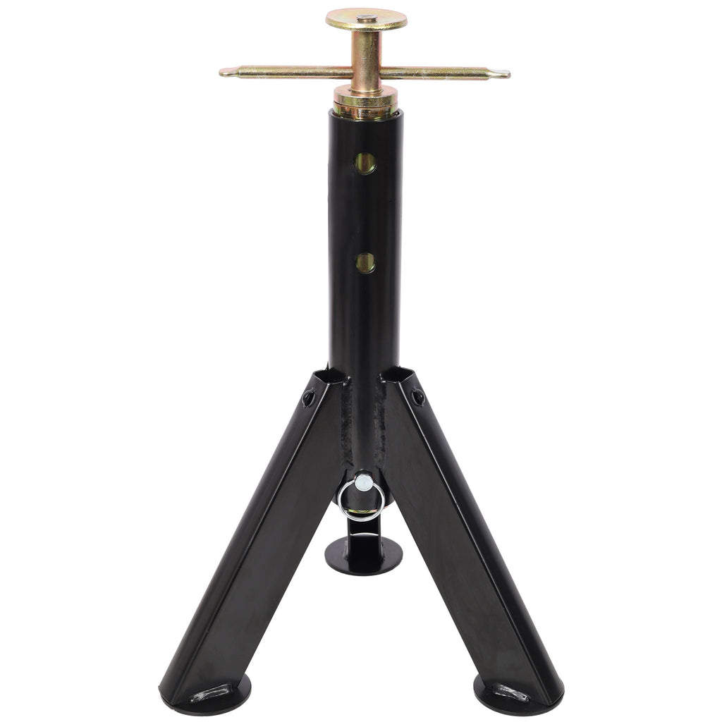 RV Adjustable Telescoping Stabilizer Jack Stand Supports 16" to 30" (Set of 2) - Black