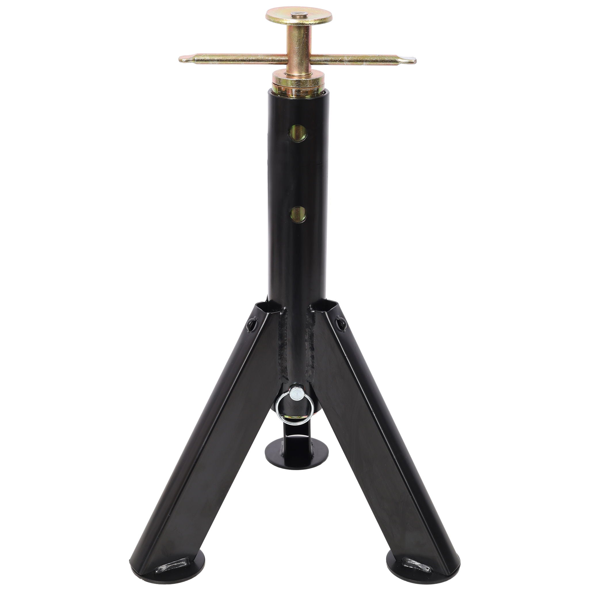 RV Adjustable Telescoping Stabilizer Jack Stand Supports 16" to 30" (Set of 2) - Black