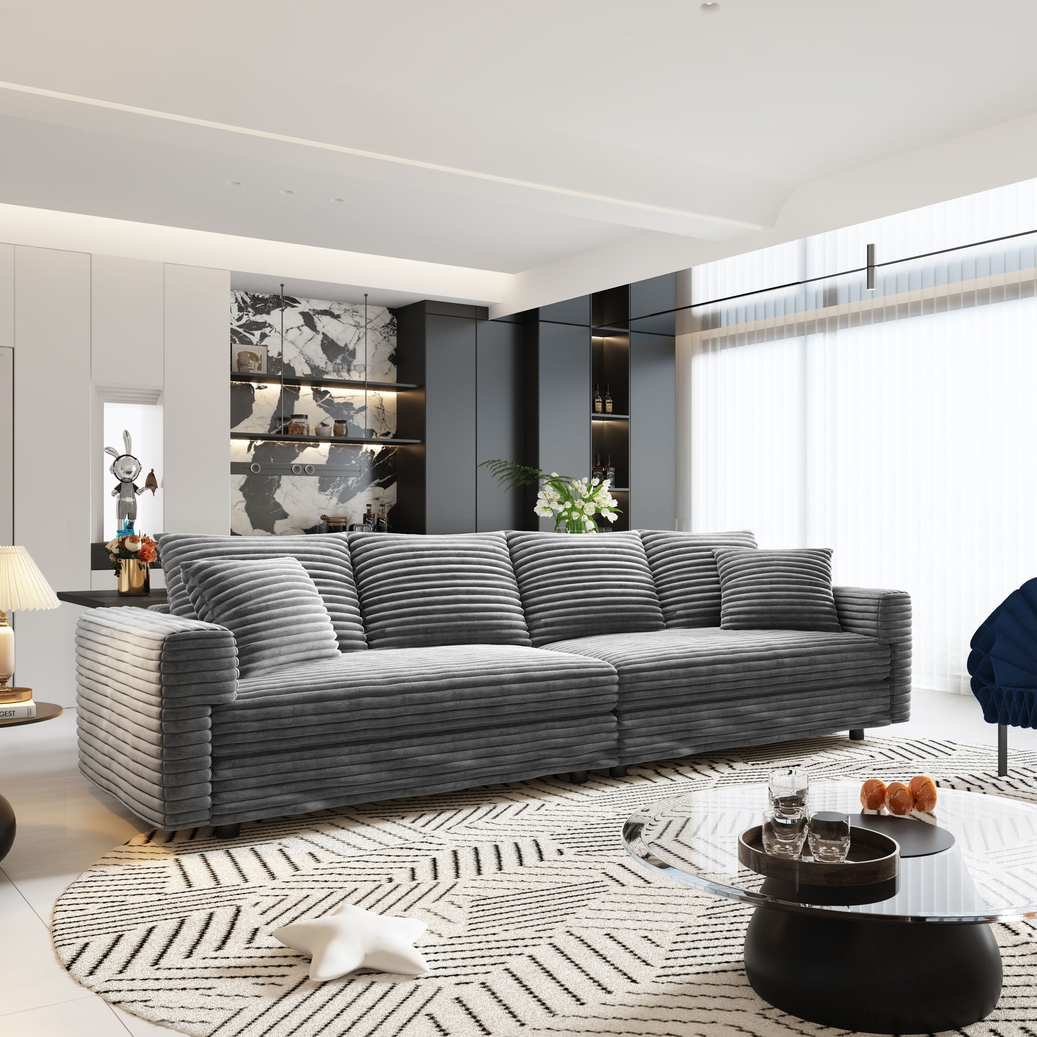 4 Seat Sofa, Deep Seat Couches With Soft Pillows