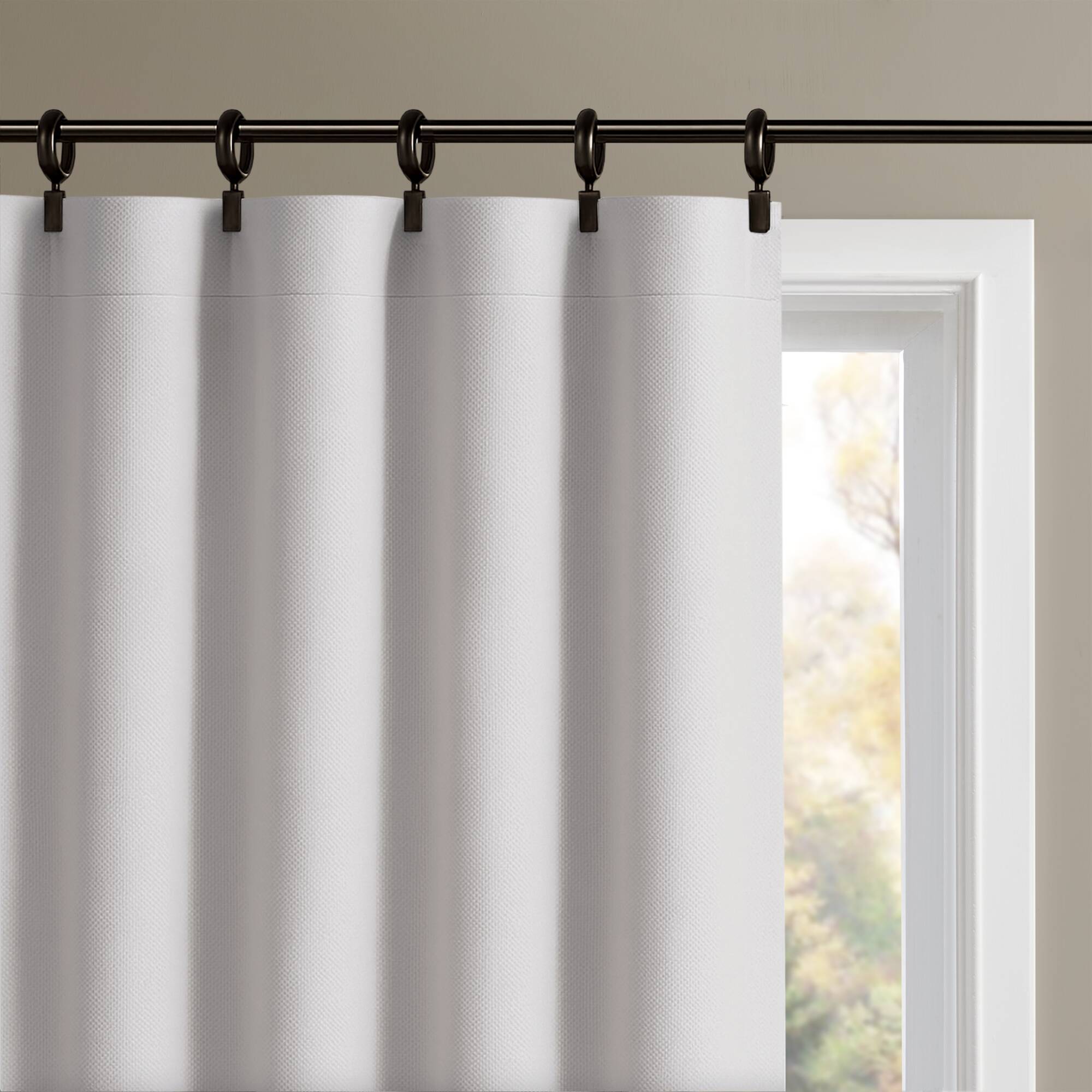 2-PK 52x84" Sound Blocking Total Blackout Curtain Panel Pair White