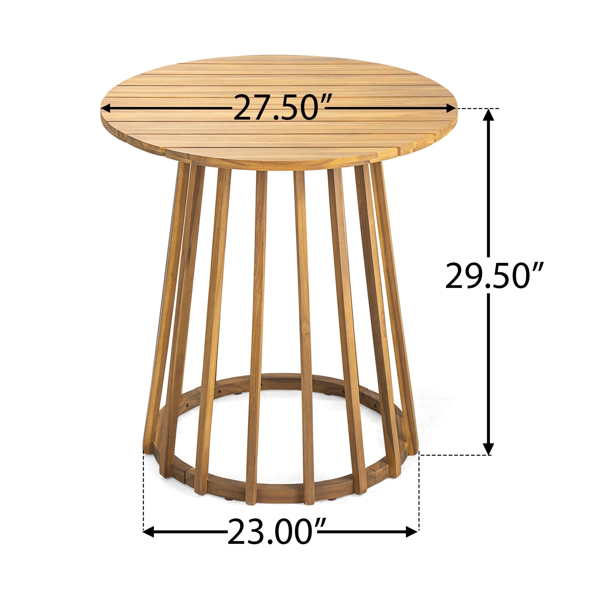 Outdoor Round Top Dining Table - Teak Bistro Table