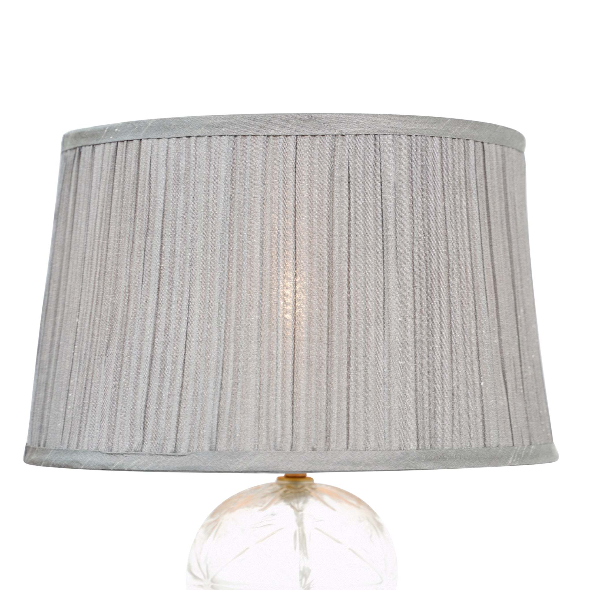 Luxora Decorative Glass Table Lamp with Gold Finish and Grey Shade