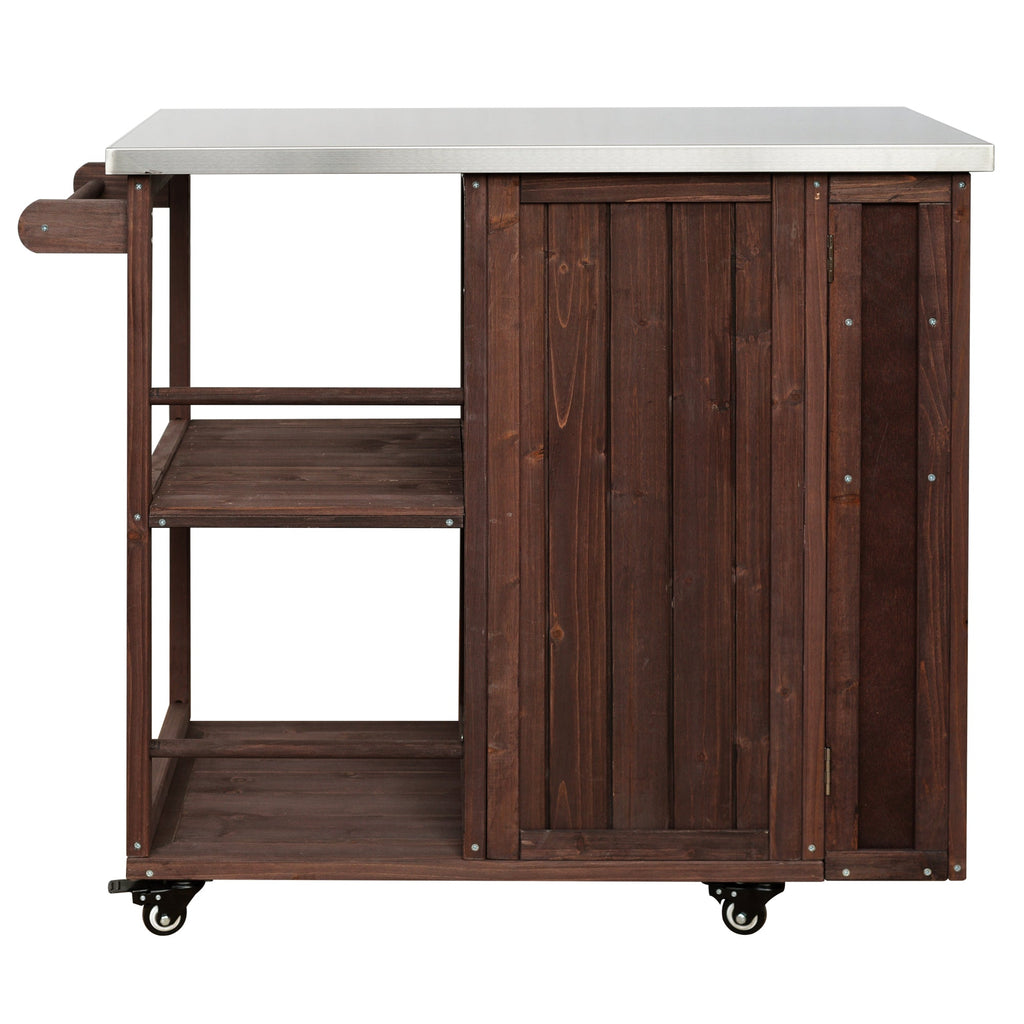 Outdoor Kitchen Island Fir Wood Prep Station