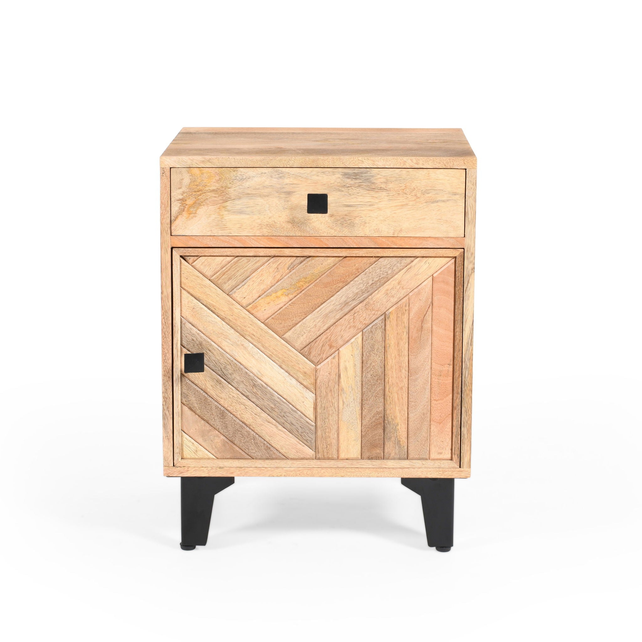 Solid Wood Vintage Nightstand With Handcrafted Detailing