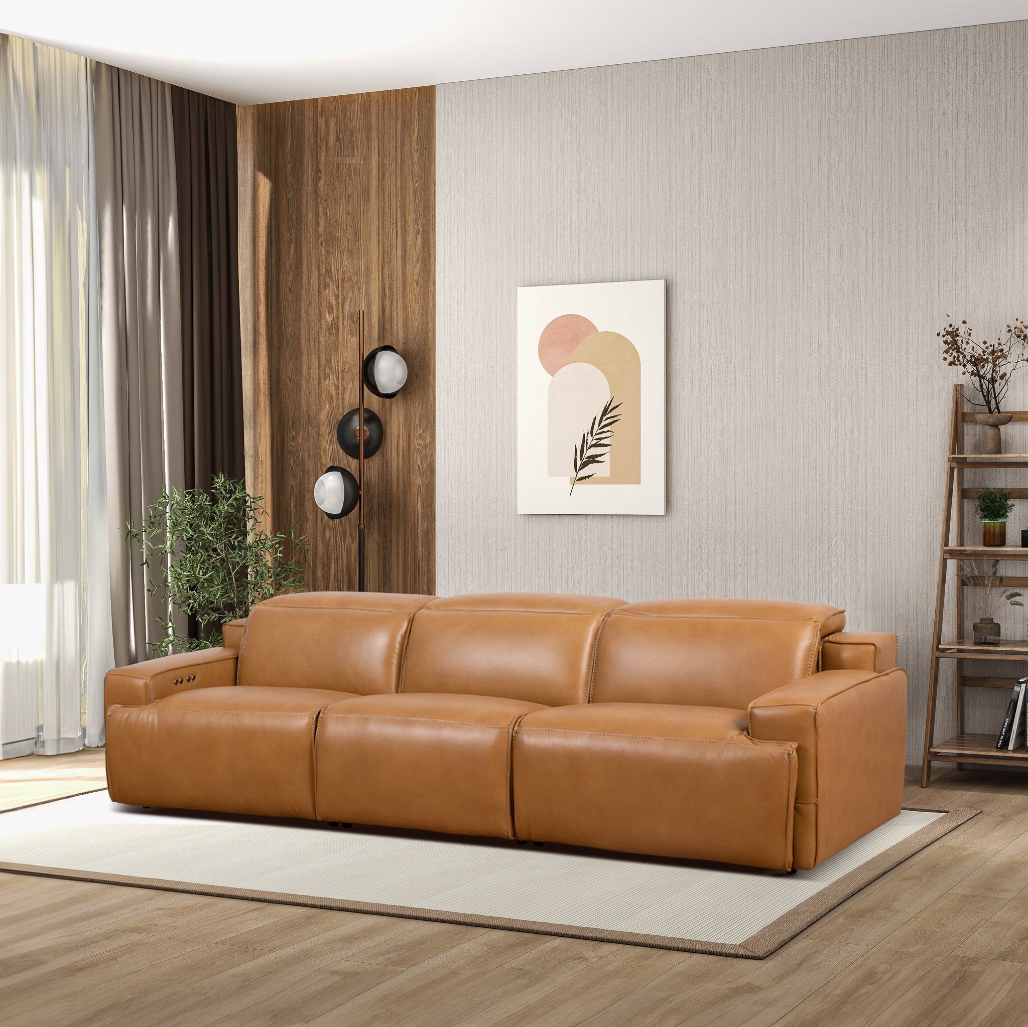 Urbana - Triple Power Recliner Sofa - Tan