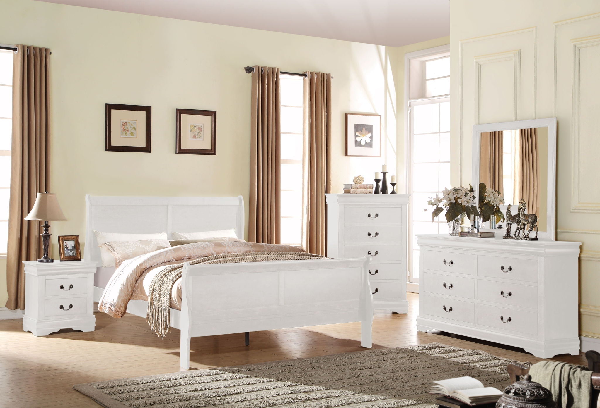 Louis Philippe Sleigh Style Bed