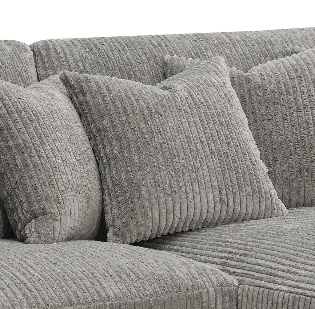 Tavia Reversible Sectional Sofa With 6 Pillows - Gray