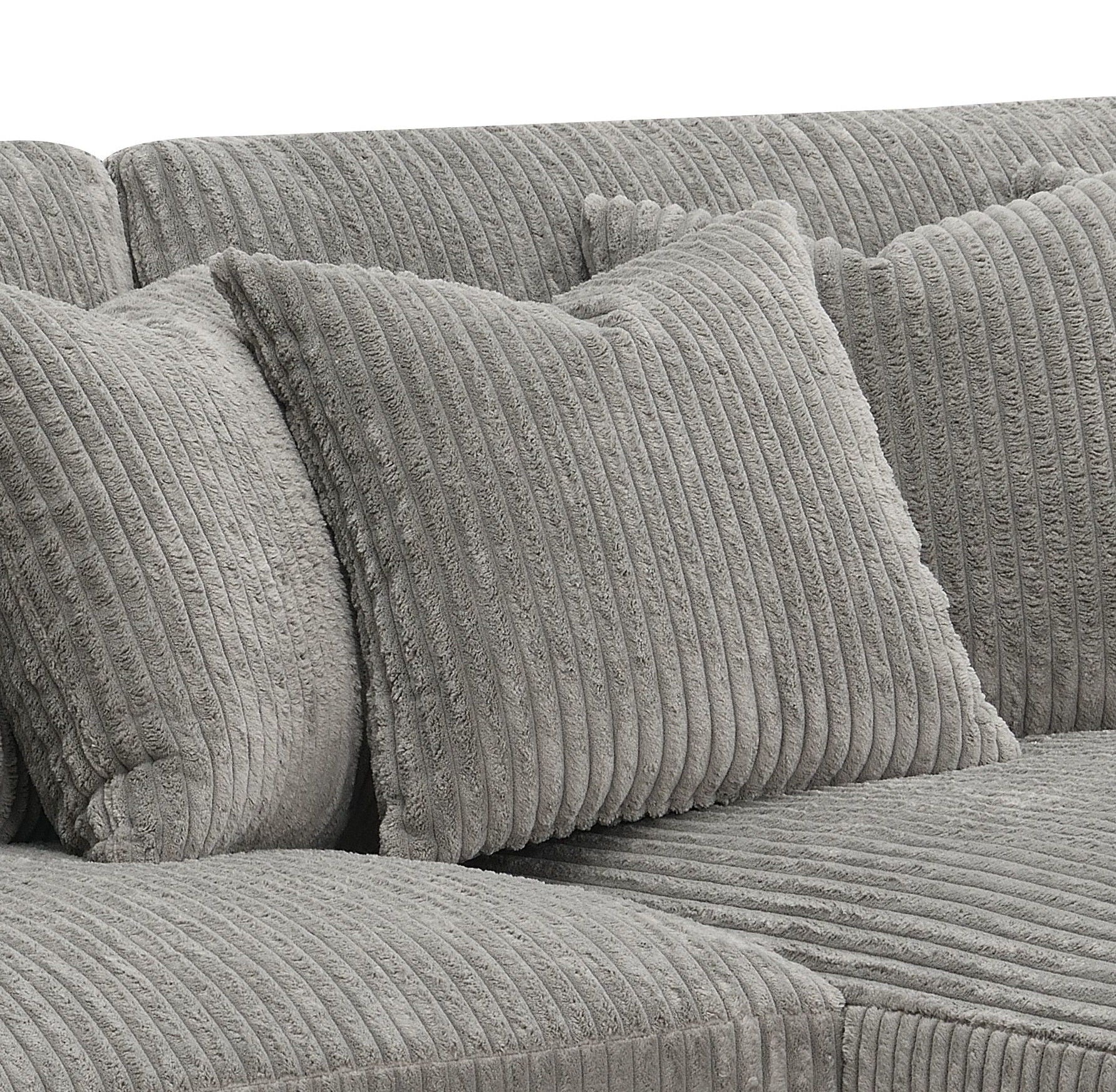Tavia Reversible Sectional Sofa With 6 Pillows - Gray