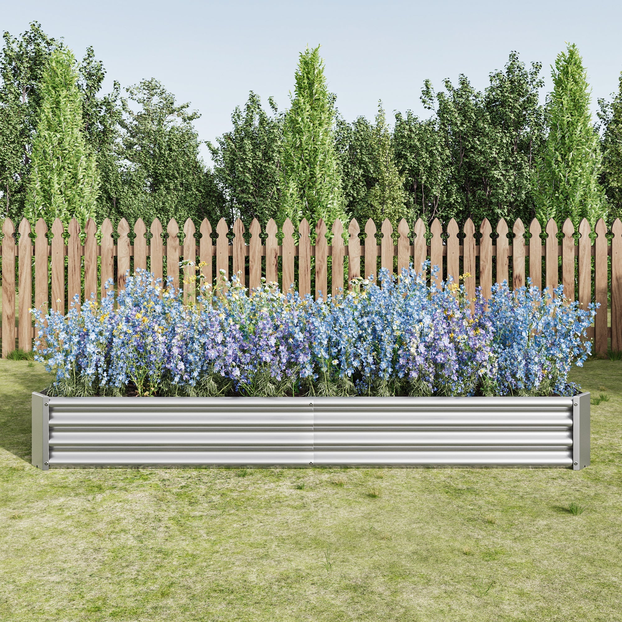 Raised Garden Bed Kit - Metal 7.6x3.7x0.98 ft
