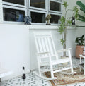 Oversized Rocking Chair with Wood-Texture Outdoor Design